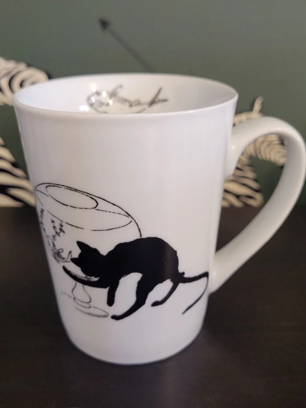 MMA Cat Fishbowl Ceramic Mug METROPOLITAN ART MUSEUM 2010 Coffee Tea cup